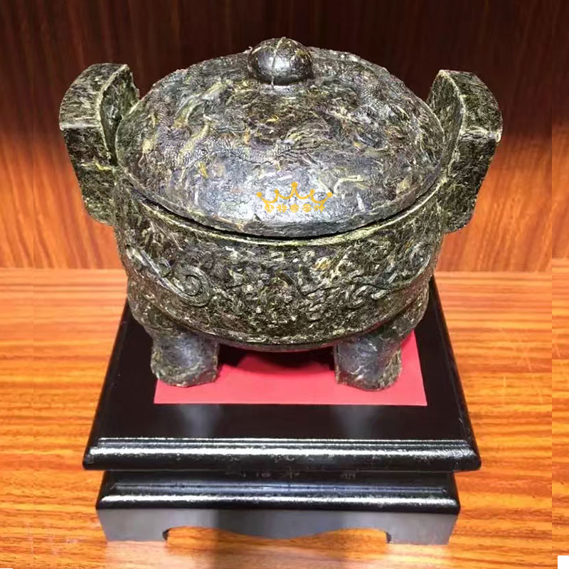 普洱茶圓鼎方鼎工藝品茶雕擺件立體三足圓鼎誠信第一鼎大茶雕擺件 2