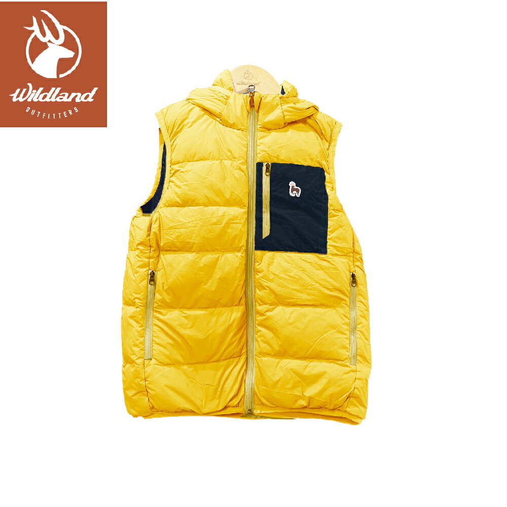 【Wildland 荒野 童 700FP雙面穿暖暖羽絨背心《蒲公英黃》】K2173/保暖背心/機能背心