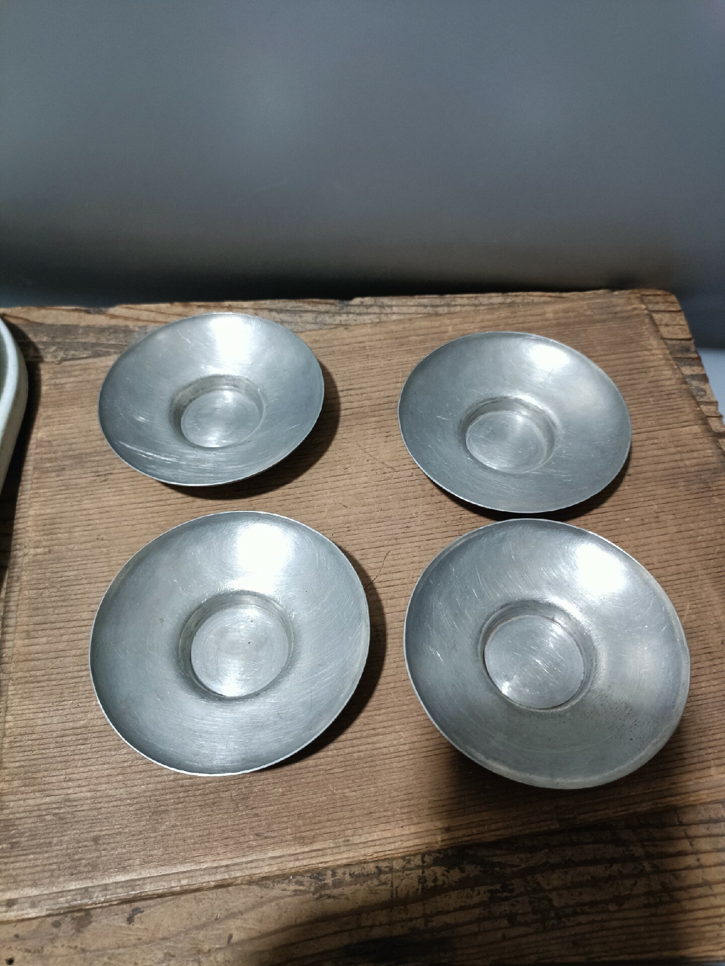 錫半　茶壺　茶托5枚セット 錫半 茶托 5枚セット 工芸品