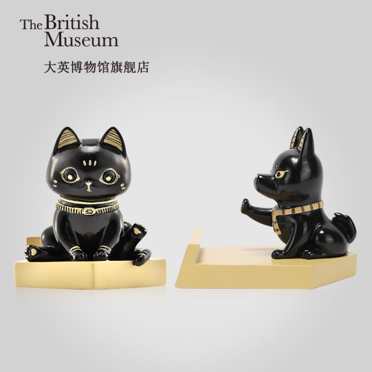 大英博物館手機座可愛貓狗形手機支架擺件 全館免運