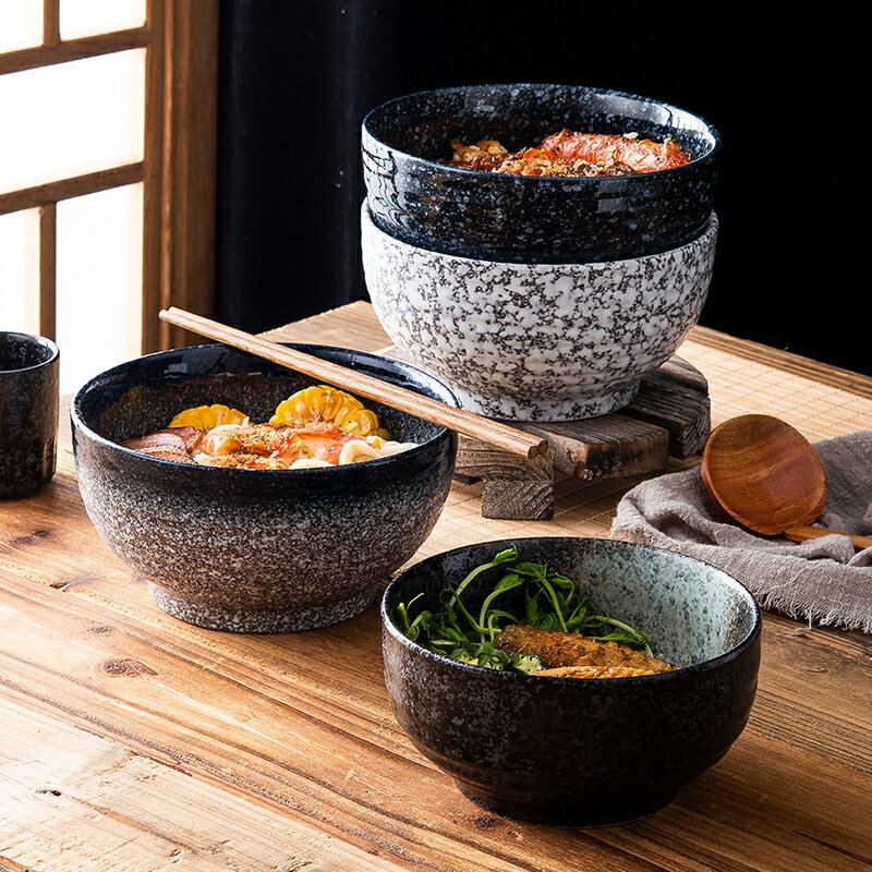 日式拉面碗陶瓷面碗商用碗單個泡面碗筷勺套裝家用大號宿舍用學生