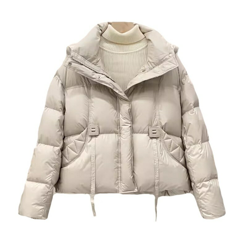 真羽絨90%鴨絨羽絨外套夾克-高階短款加厚泡芙白鴨絨麵包服女夾克4色74jx68【米蘭精品】【獨家進口】