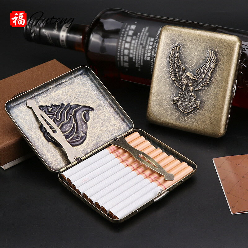 薦貴派金屬對菸盒 菸具創意浮雕20支裝菸盒