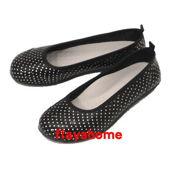 《富樂雅居》日本製 雨鞋 娃娃鞋  / 黑底銀色水玉