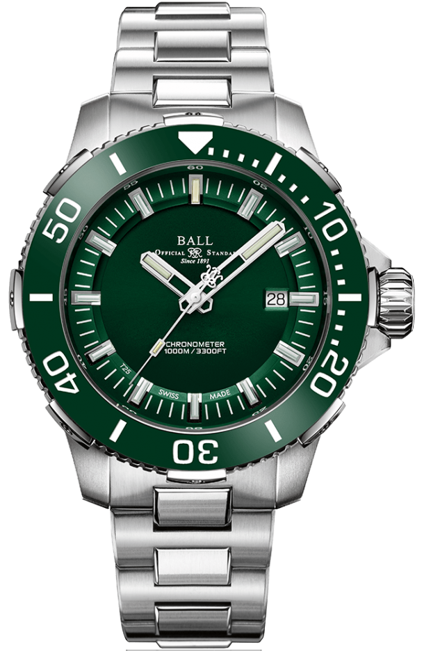 BALL 波爾錶 工程師碳氫系列 天文台認證 Submarine Warfare機械錶(DM3002A-S4CJ-GR)-42mm-綠面鈦鋼帶【刷卡回饋 分期0利率】【APP下單22%點數回饋】