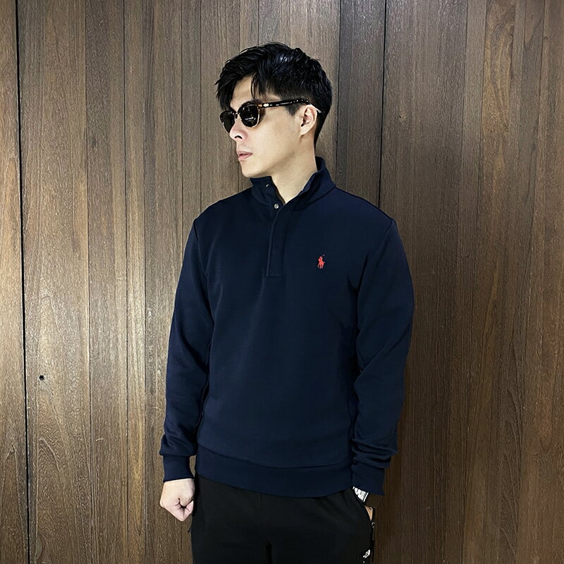 美國百分百【全新真品】Ralph Lauren 半拉式上衣 棉質 高領 RL 小馬 長袖上衣 多色 CZ11