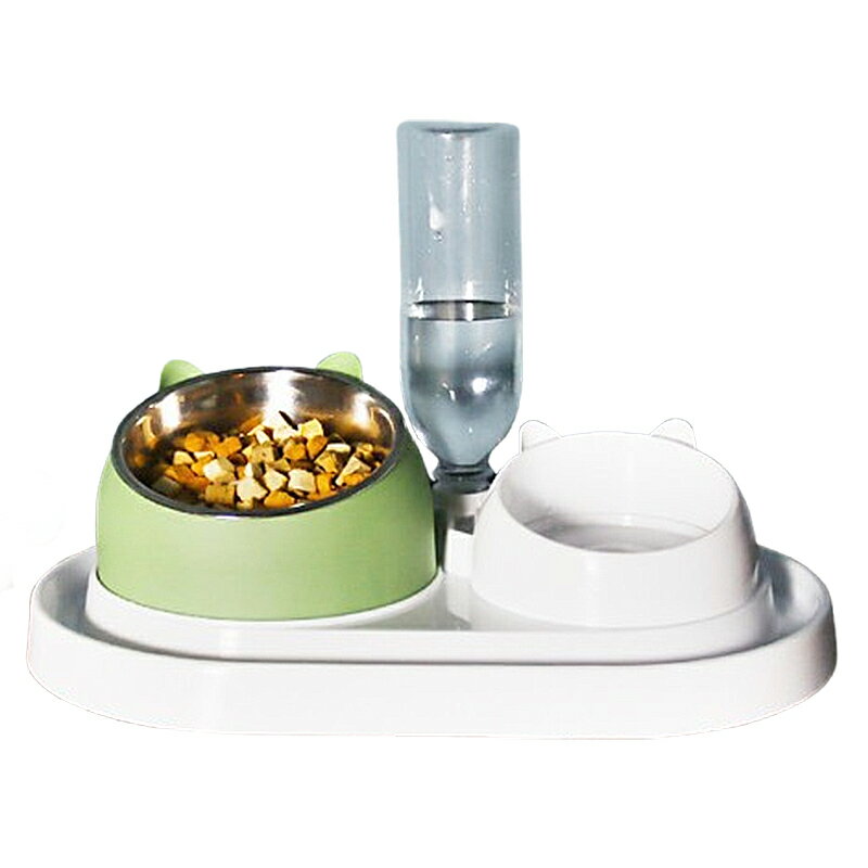 [現貨]寵物碗 寵物餐桌 狗狗碗 狗用品 寵物餵食器 狗碗 貓盆 貓碗 貓咪碗 飼料碗 寵物傾斜餐碗餵食器組 0