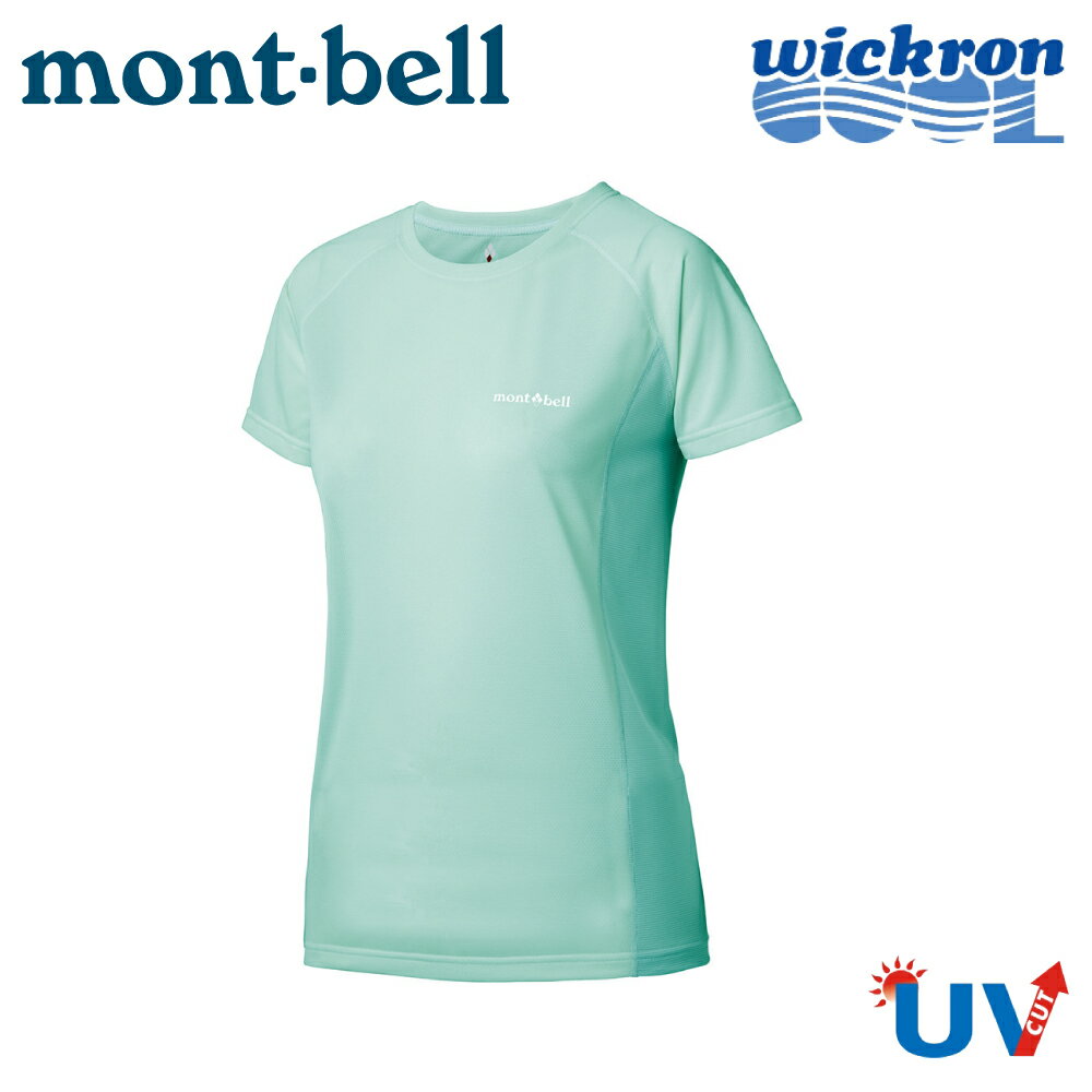 【Mont-Bell 日本 COOL T W'S 女排汗短T《淺藍》】1114628/短T/登山/排汗衫