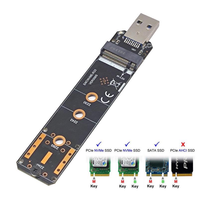 USB3.1轉NVME SATA雙協議M.2硬碟盒NGFF協議轉A口瑞昱RTL9210B[領邦五金配件]