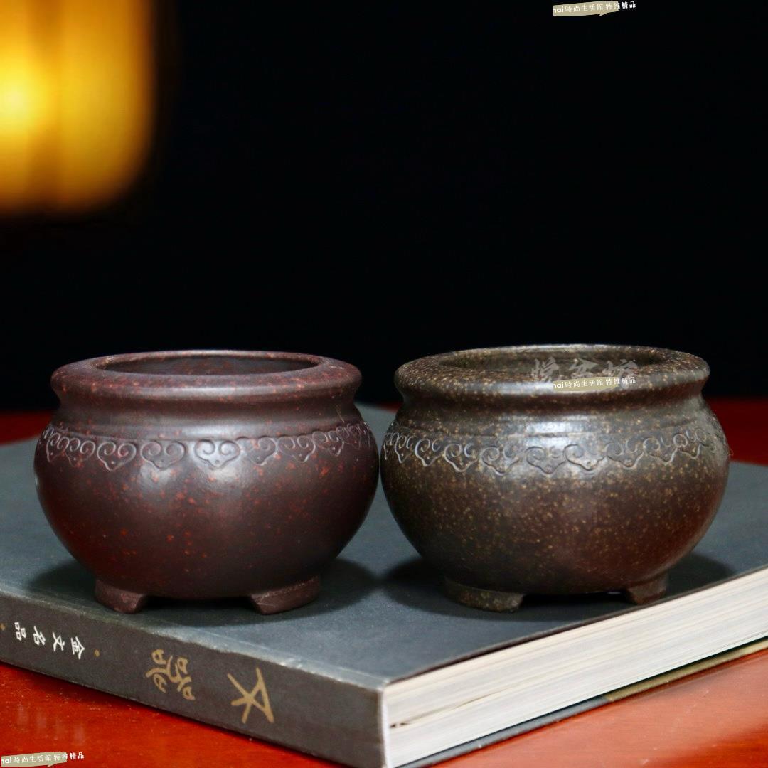 花盆 花器 紫砂花盆 新款精品紫砂花盆小多肉菖蒲專用盆景盆微型綠植簡約透氣桌面盆栽