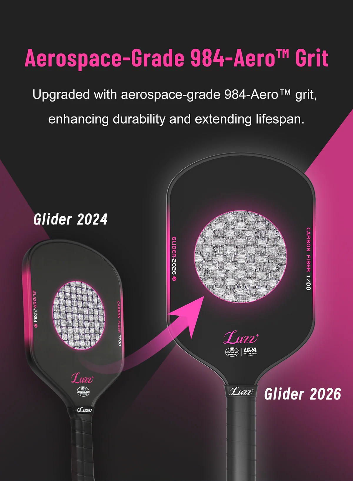 Luzz 專業匹克球拍 Glider 2026 Hybrid-附拍套 6 Luzz 專業匹克球拍 Glider 2026 Hybrid-附拍套 6