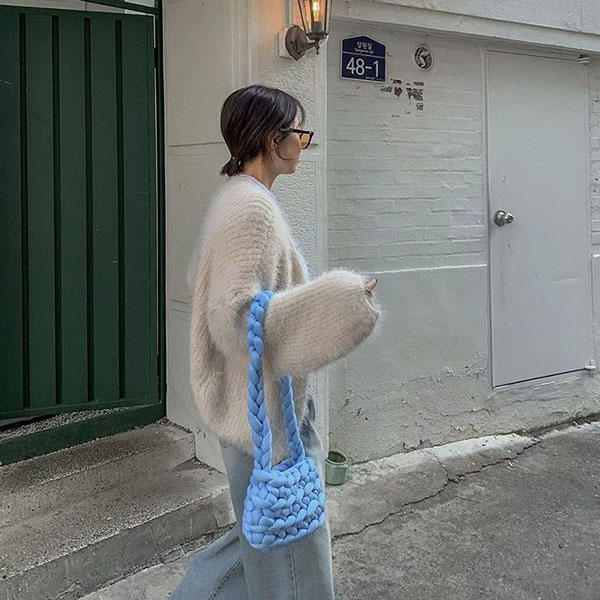 ANNAS 正韓 開衫 女神 外套 毛毛 毛海 爆毛 性感 柔軟 大衣 外搭 罩衫 粉藍米咖 百搭 顯瘦 韓國 7