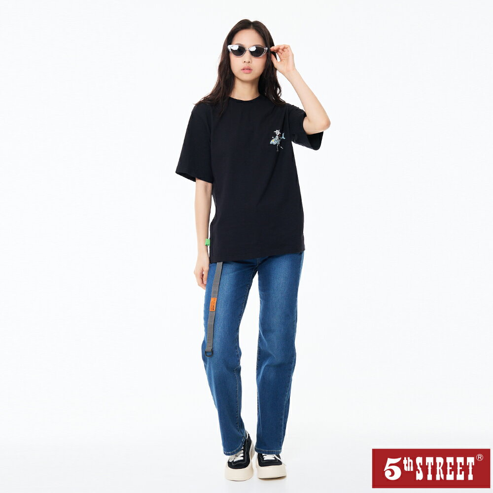 女瞬乾中直筒牛仔褲-中古藍【5th STREET】#瞬乾極綿