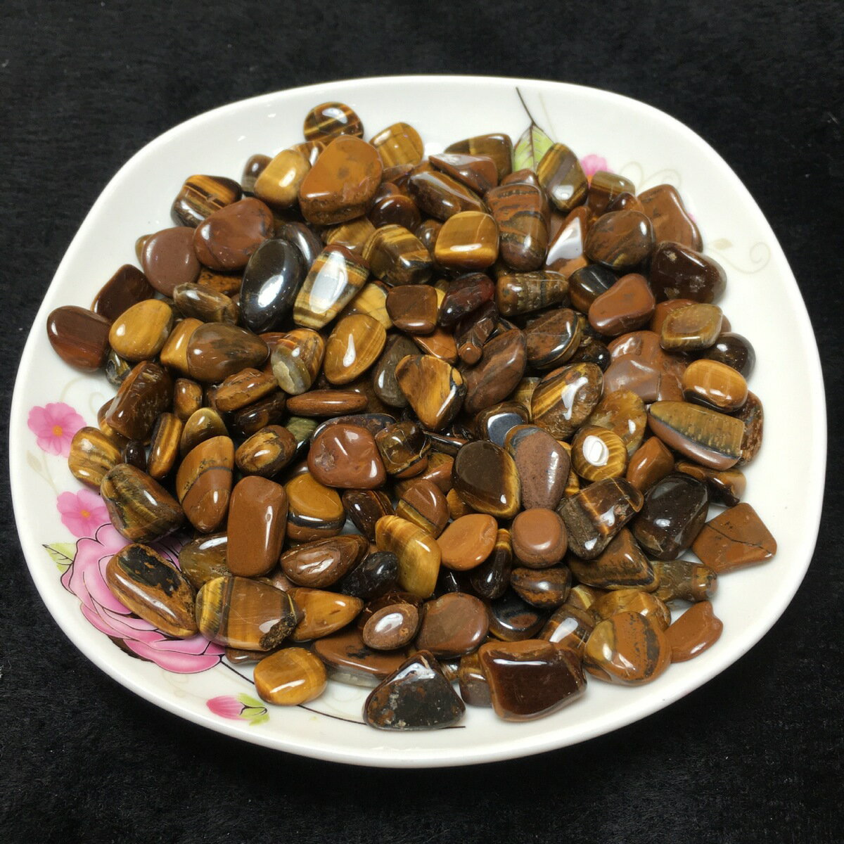 天然虎眼石碎石魚缸花盆裝潢材料消磁石水晶鋪魚缸水晶枕供佛