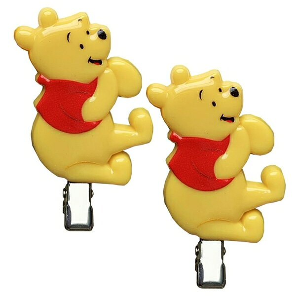 【震撼精品百貨】小熊維尼 Winnie the Pooh ~迪士尼 DISNEY 小熊維尼塑膠造型髮夾2入組(坐姿款)*28264