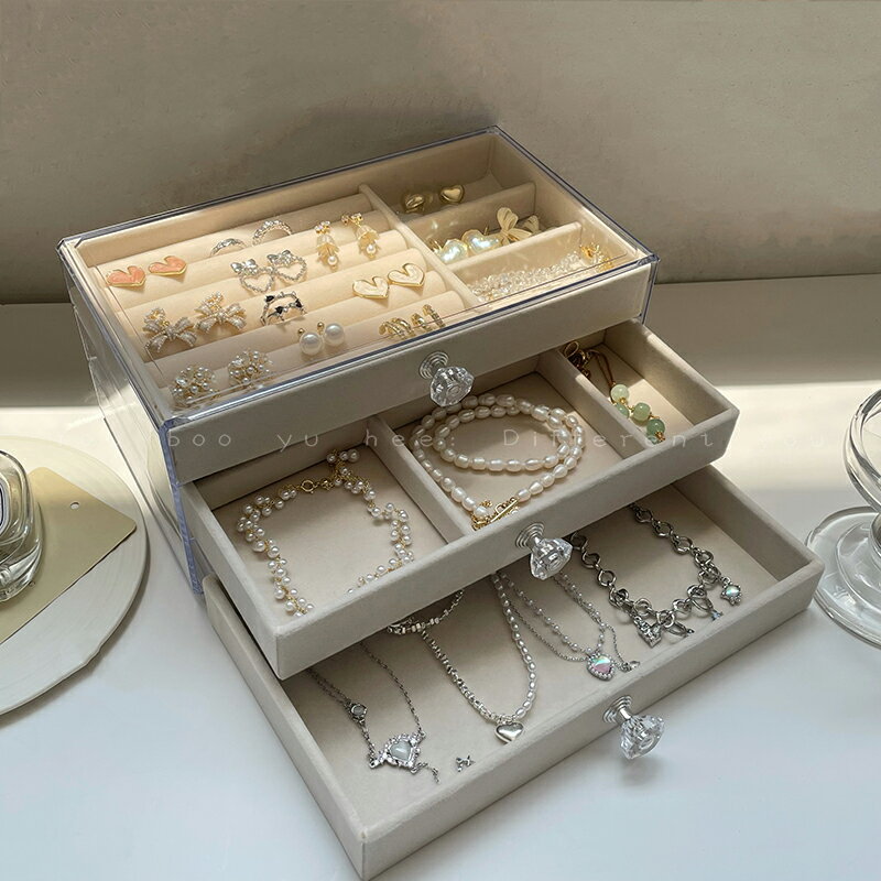  Ikee Design  壓克力旋轉珠寶立塔,迷人的珠寶收納盒,適用於手鍊、項鍊、耳環和戒指,非常適合商店、貿易展和別緻的居家裝飾,透明: 服裝，鞋子和珠寶