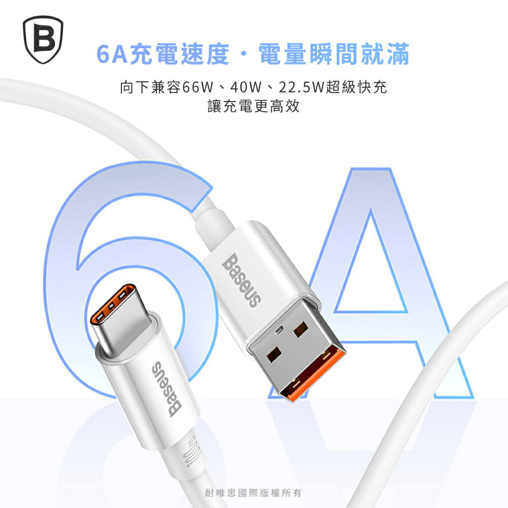 【Baseus倍思】100W優勝 USB to Type-C 快充數據線 / 傳輸數據線 / 充電線 2