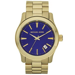 『Marc Jacobs旗艦店』美國代購 Michael Kors 金色精鋼錶帶藍色錶盤中性腕錶