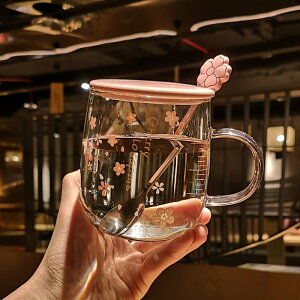 燕麥早餐水杯家用玻璃杯子辦公室女可愛茶杯創意潮流馬克杯帶蓋勺