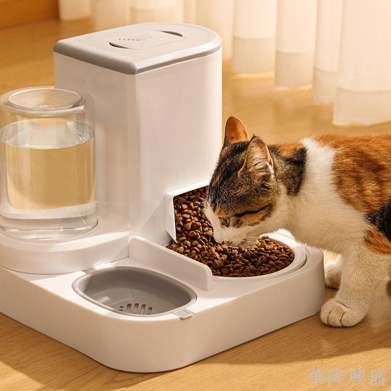 貓碗狗碗貓糧食盆雙碗自動飲水飯盆水碗一體護自動喂食器寵物用品