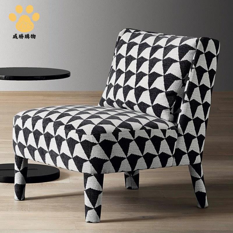 北歐輕奢單人沙發椅簡約臥室客廳酒店大廳懶人椅設計師休閑老虎椅zm7181ws7181