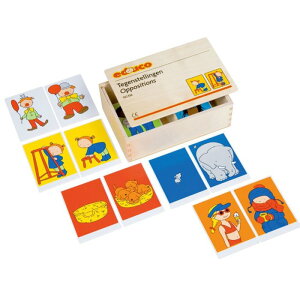 【晴晴百寶盒】德國進口 卡片分類遊戲-找相反 EDUCO愛傑卡 邏輯思考禮物 益智遊戲環保無毒木製玩具W205