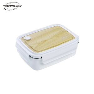 【THERMOcafe' 凱菲】不鏽鋼白色木紋保鮮盒800ml(TCLB-800-WT)