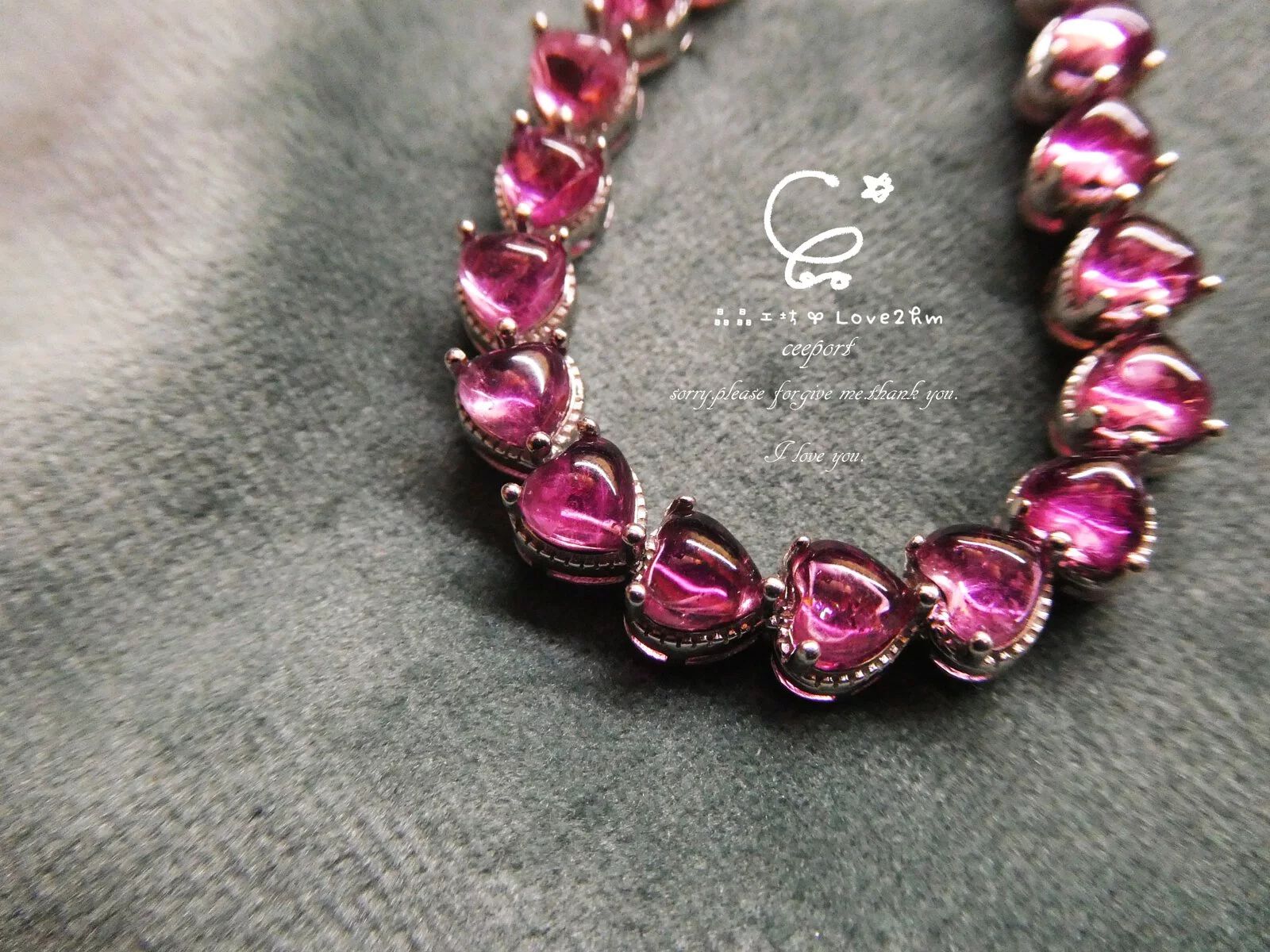 粉碧璽925純銀手鍊 碧璽 純銀手鍊 925純銀 晶晶工坊-love2hm 2821