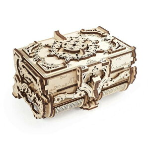 強強滾p-Ugears 古董盒 免電力自走模型 益智玩物 原木立體拼圖