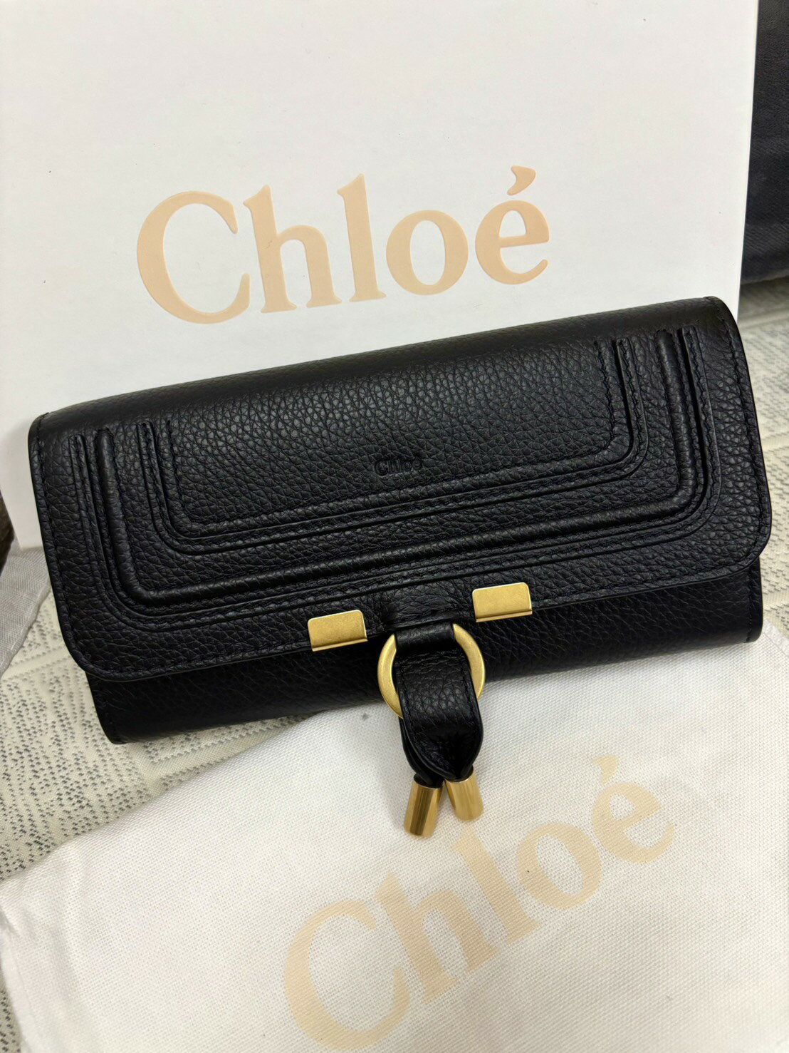 現貨在台~ 不用等~ Chloe 皮革款經典掀蓋長夾