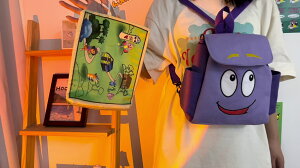 愛探險的朵拉雙肩書包Dora地圖卡通斜跨小背包可愛兒童幼兒園禮物