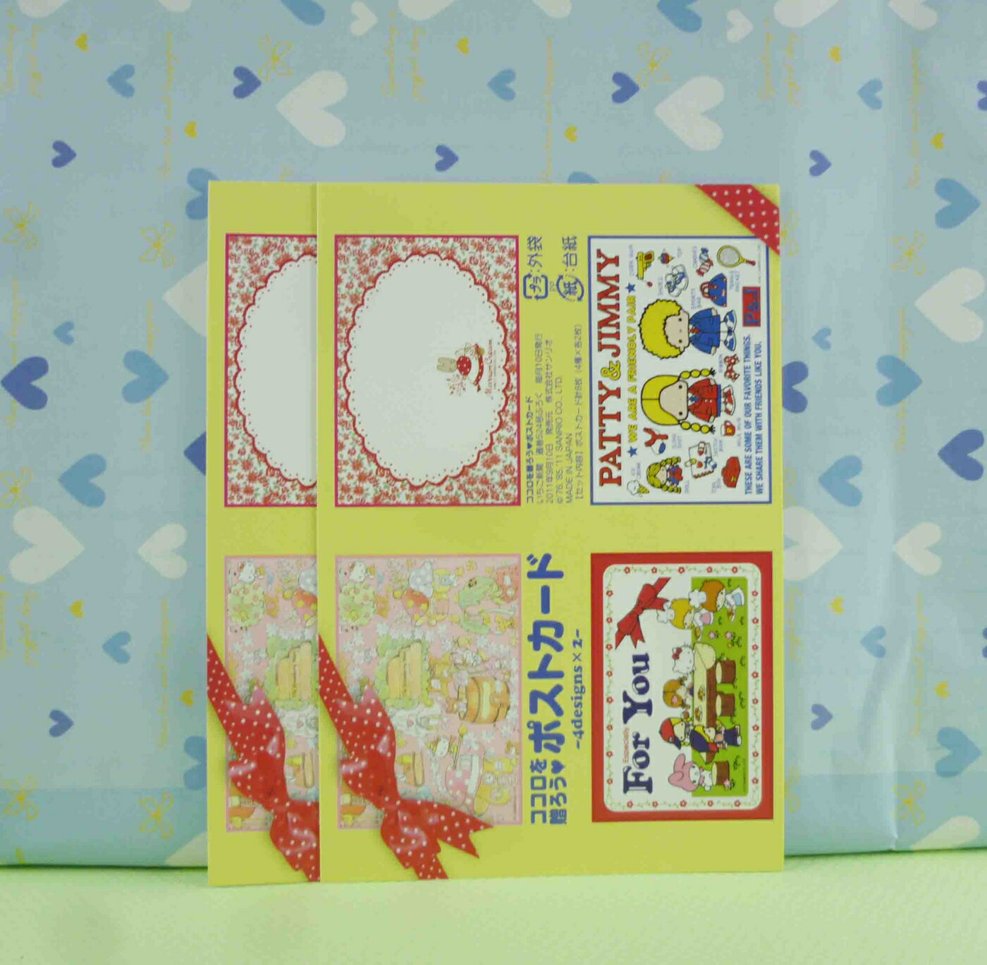 【震撼精品百貨】Hello Kitty 凱蒂貓 明信片(2入)-黃色底四格 震撼日式精品百貨
