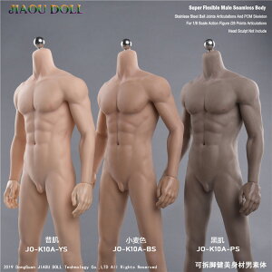嵐jiaodoll新款肌肉型健美男素體繪畫人體可動模型男肌肉包膠素體