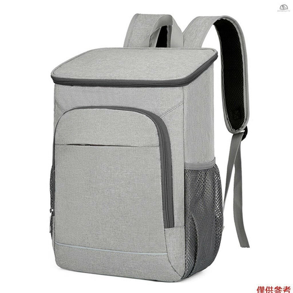 雙肩揹包大容量保溫包戶外野餐包保溫露營防漏雙肩包.[對折髮貨]灰色 SNKH