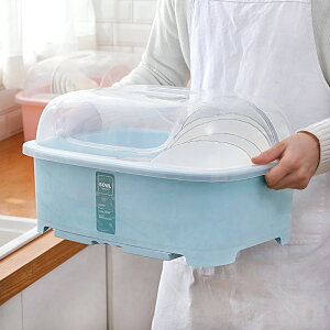 A大號放碗柜廚房塑料帶蓋瀝水架碗架碗筷收納箱收納盒碗碟置物架1入