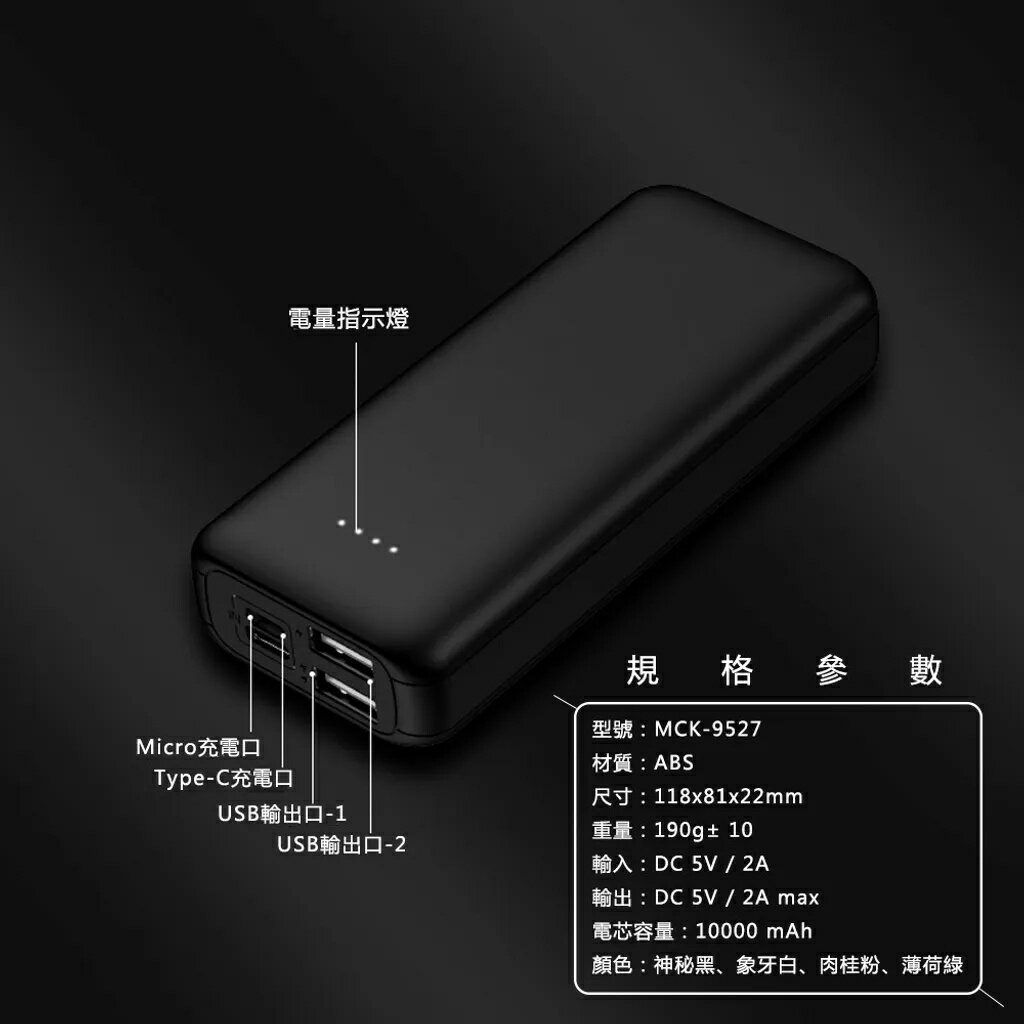 10000mAh4孔迷你大容量馬卡龍行動電源【緣屋百貨】天天出貨 10000mah Type-C行動充 蘋果行動電源 3