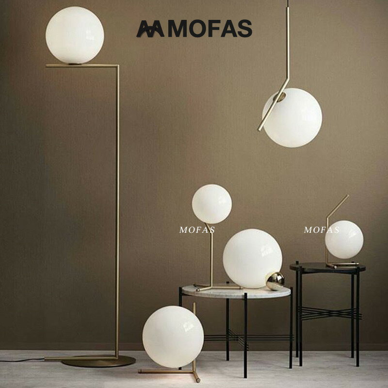 MOFAS北歐后現代簡約客廳書房臥室創意燈飾立式臺燈玻璃球落地燈