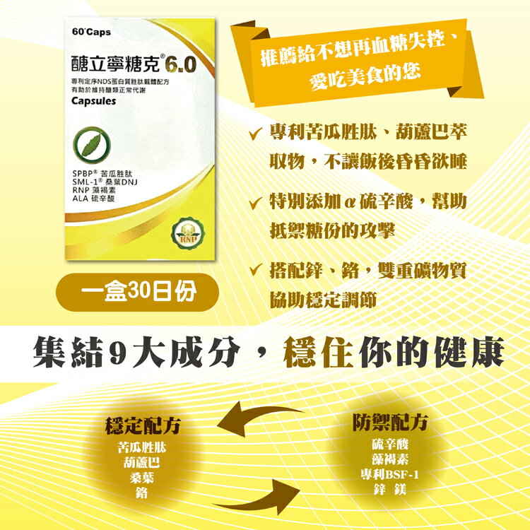 HUA 醣立寧糖克6.0配方膠囊 60顆裝/醣管理/糖份控制【德芳保健藥妝】