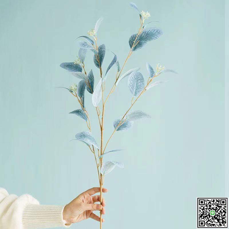 創意莫蘭迪尤加利葉子桉樹葉仿真植物裝飾插花藝花瓶客廳擺件-UM.有米家居