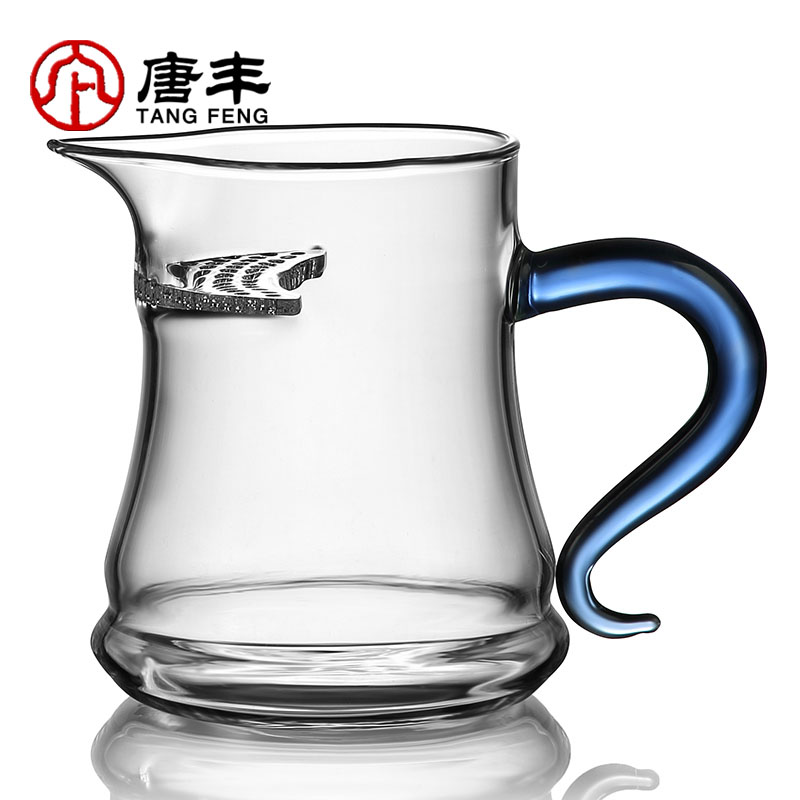 月牙公杯家用日式透明茶海耐熱加厚大容量分茶器公道杯茶漏一體A