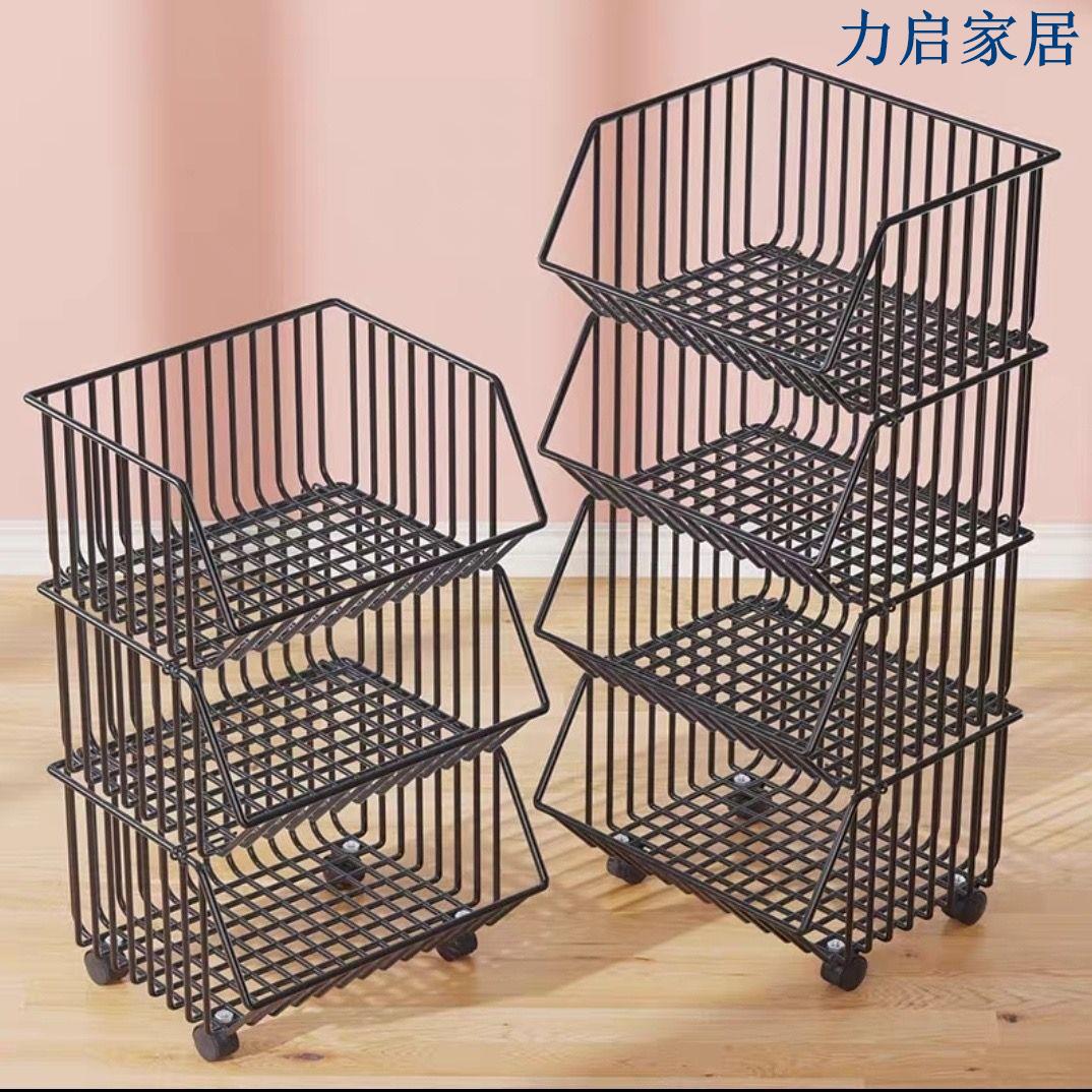【限量】廚房置物架多層落地果蔬菜家用移動小推車玩具籃子收納架