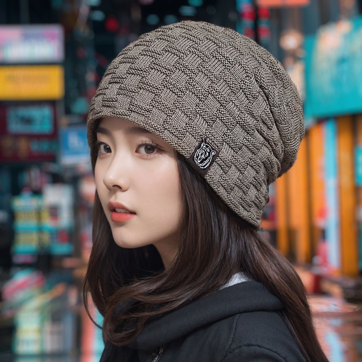 針織帽保暖護耳帽韓版百搭毛線帽套韓版男女時尚包頭加絨帽子秋冬新款【倪醬】