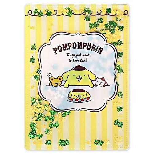 【震撼精品百貨】Pom Pom Purin 布丁狗 Sanrio 布丁狗亮片裝飾雙開式文件夾(B6)#36448 震撼日式精品百貨