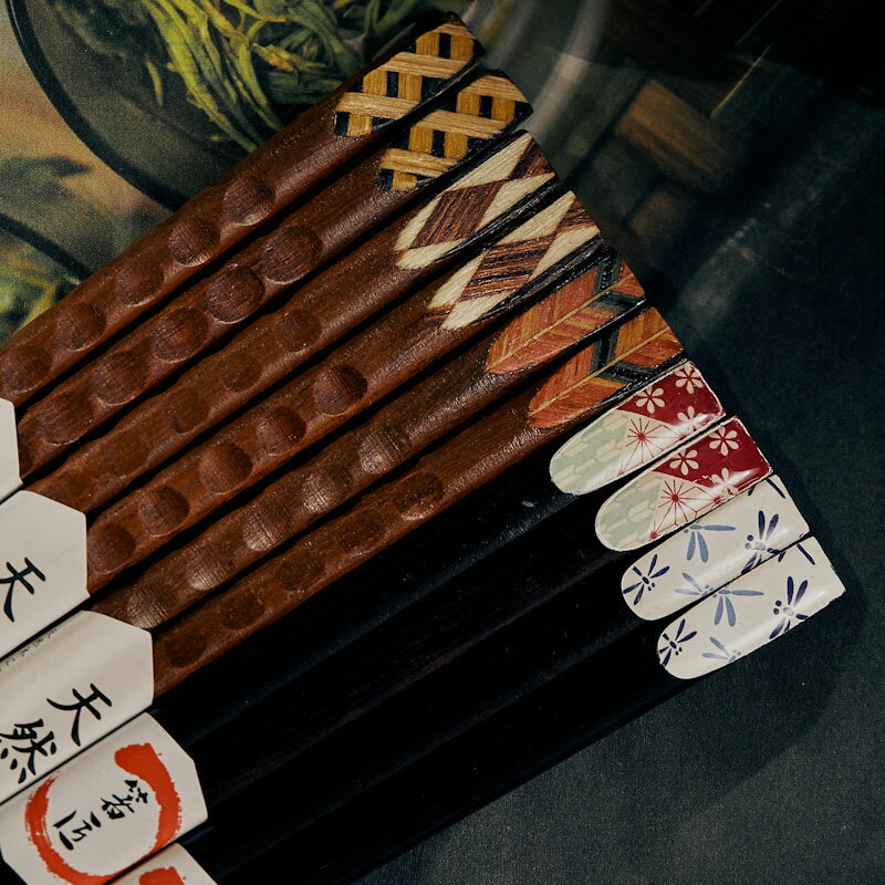 日式實木筷子創意情侶指甲蓋網紅筷子家用高檔 10雙更劃算1入