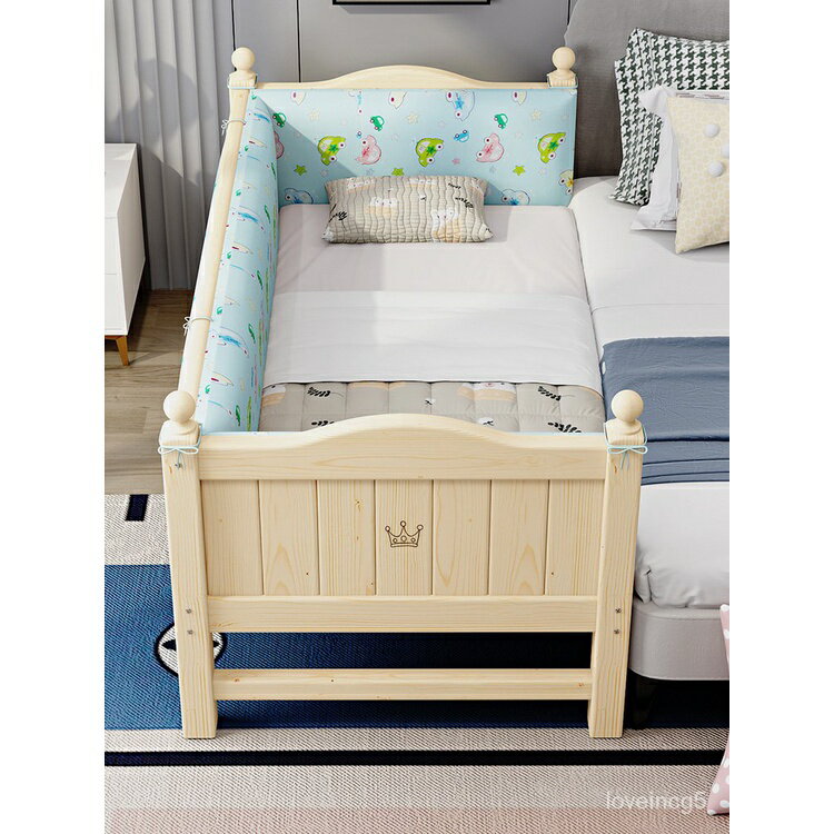 優惠/優選 拼接床嬰兒床邊床實木兒童床加寬拼接神器大側邊拼小增寬延邊定製