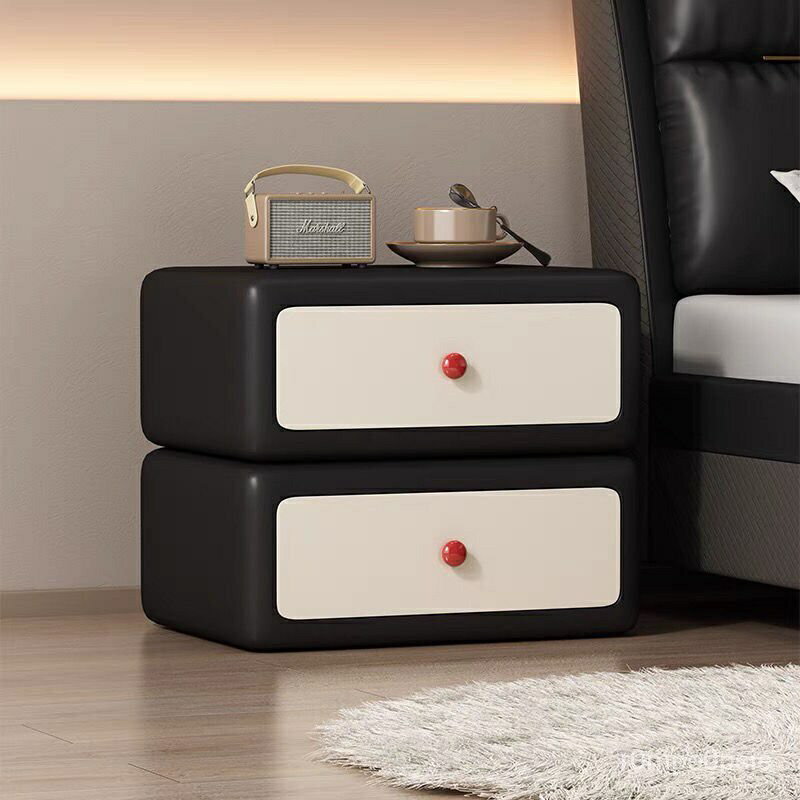 免運 實木床頭櫃現代簡約輕奢高級感小型窄邊創意臥室簡易置物架收納盒 可開發票