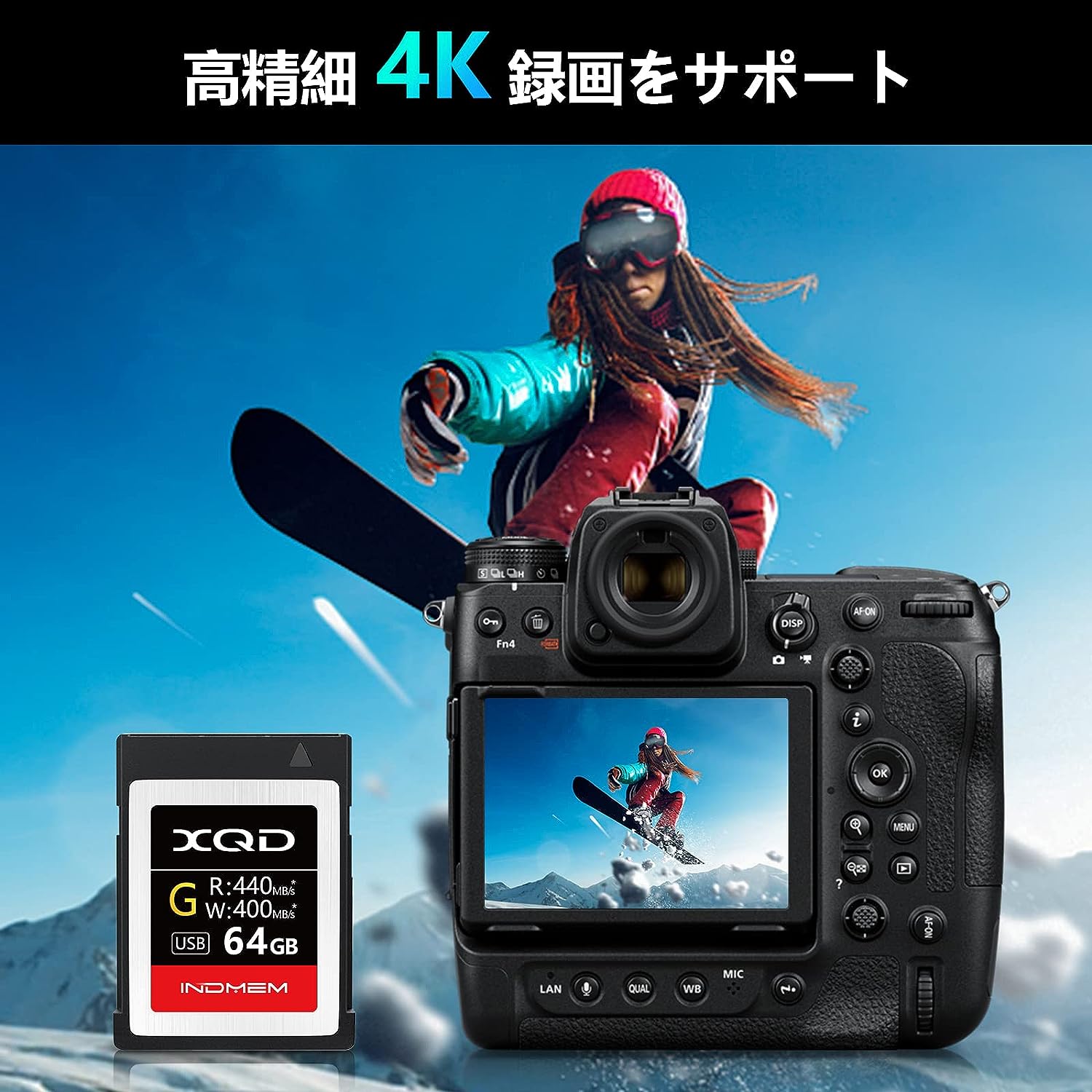 日本 INDMEM XQD 記憶卡 64G 相機 單眼 攝影 Nikon Sony Panasonic Z6 Z7 Z9【小福部屋】 1