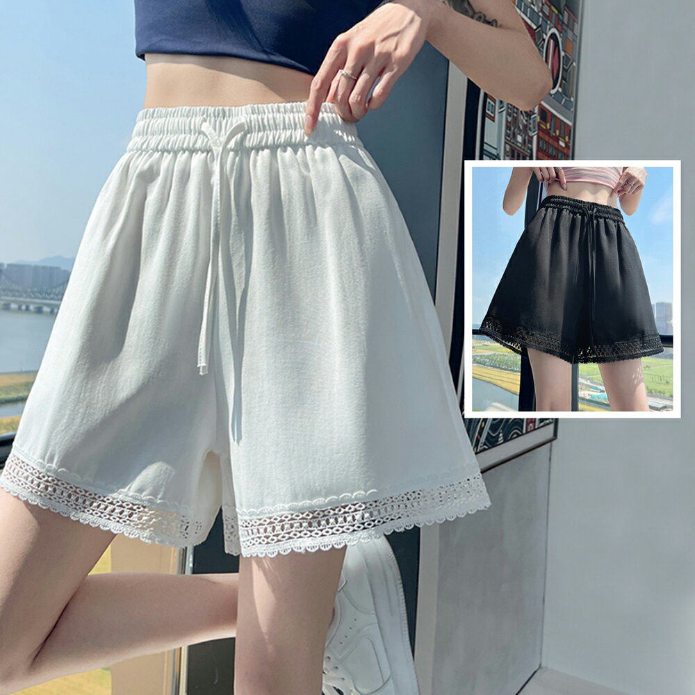＊ORead＊冰絲蕾絲鏤空短褲(2色S~2XL)
