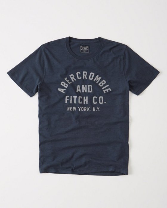 美國百分百【Abercrombie & Fitch】T恤 AF 短袖 T-shirt 短T 麋鹿 特價 深藍 I133