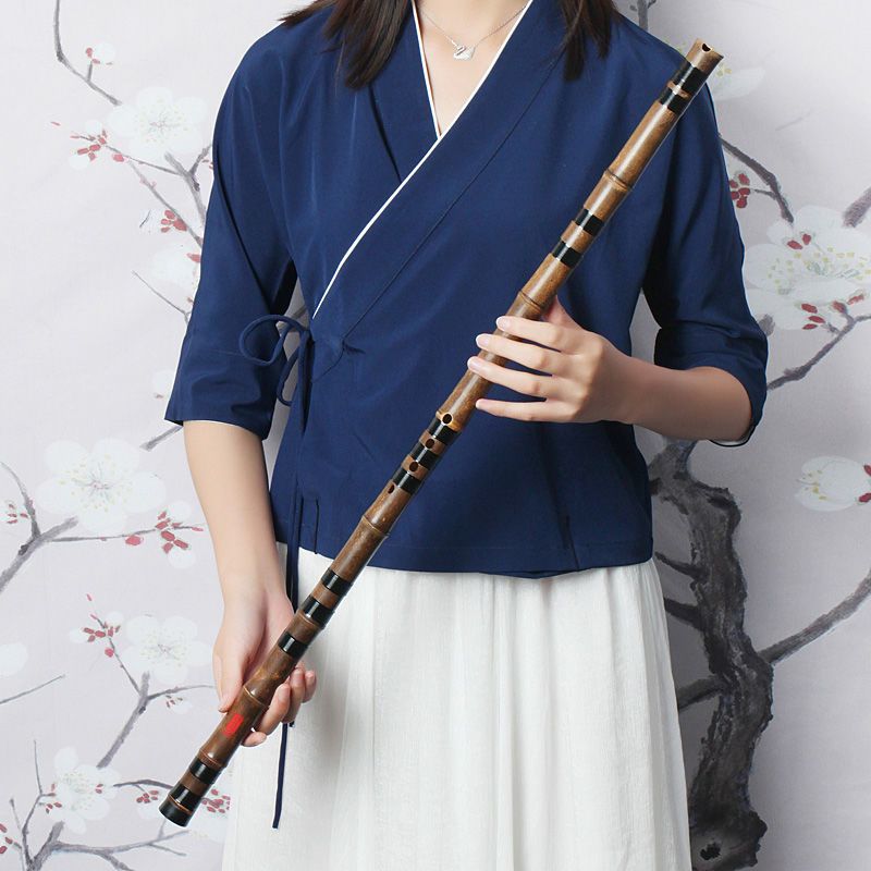 【台灣公司 超低價】伶吟民族樂器專業演奏級一節紫竹洞簫G成人入門六八孔素蕭包郵F調 2